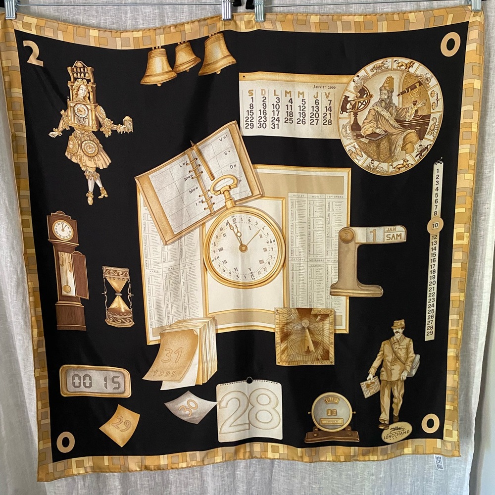 Longchamp 100% Silk Millenium Scarf.